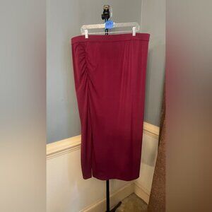 Lane Bryant Burgundy Pencil Skirt